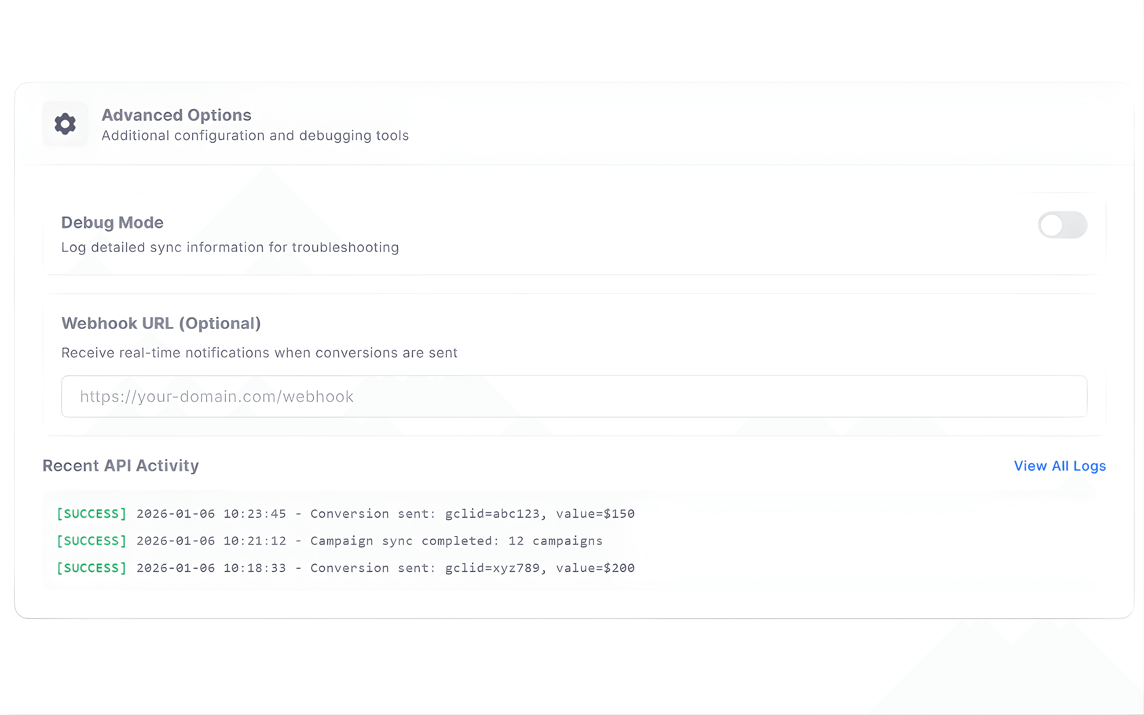 Call logs and AI transcription analytics dashboard showing inbound call tracking, sentiment insights, call recordings and marketing source attribution