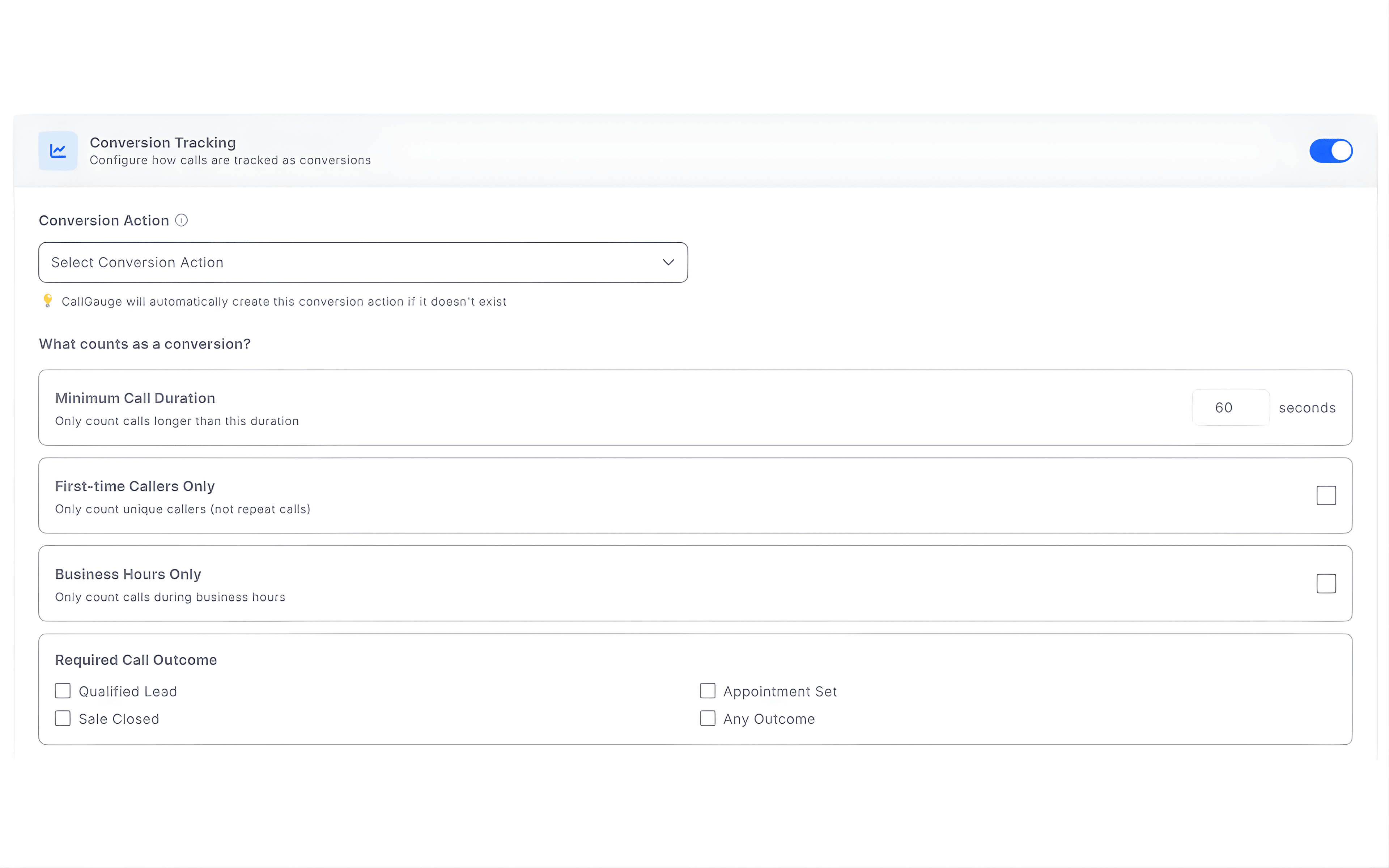 Call logs and AI transcription analytics dashboard showing inbound call tracking, sentiment insights, call recordings and marketing source attribution